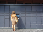 Person using package locker